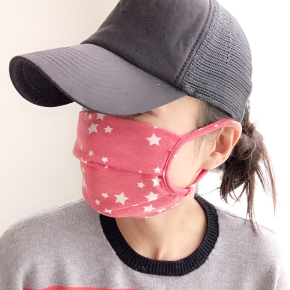 STARRY CLOTH MASK - MADE IN USA , RED - Picture 5 of 8